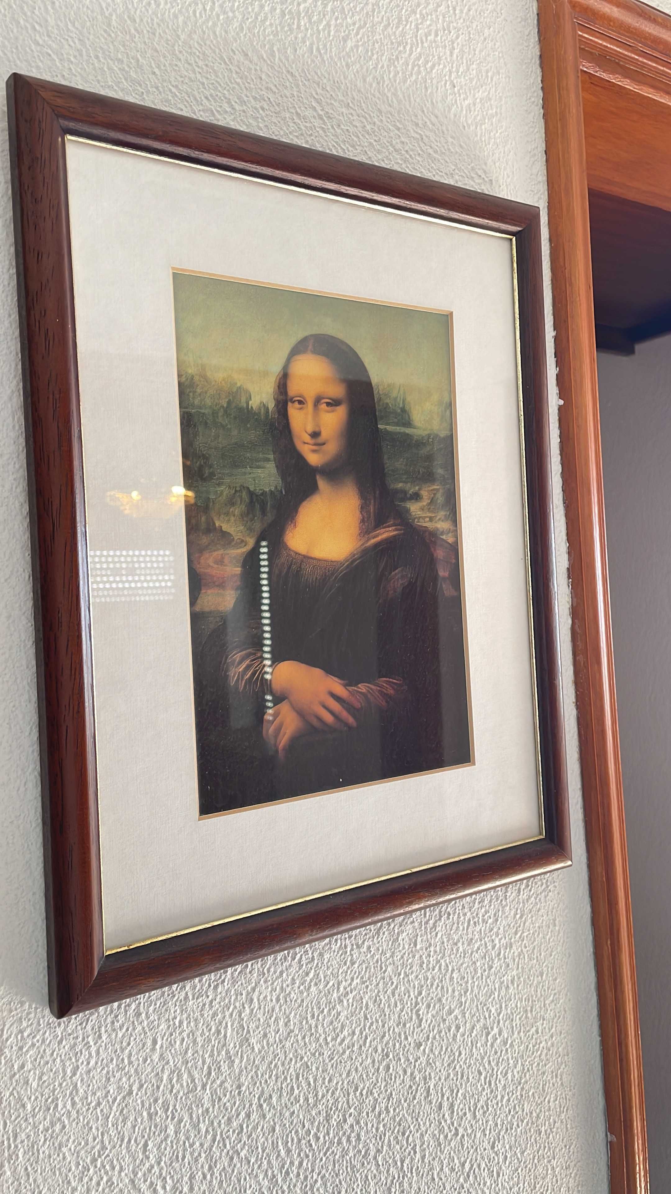 Quadro Reprodução da 'Mona Lisa' com Moldura Vintage