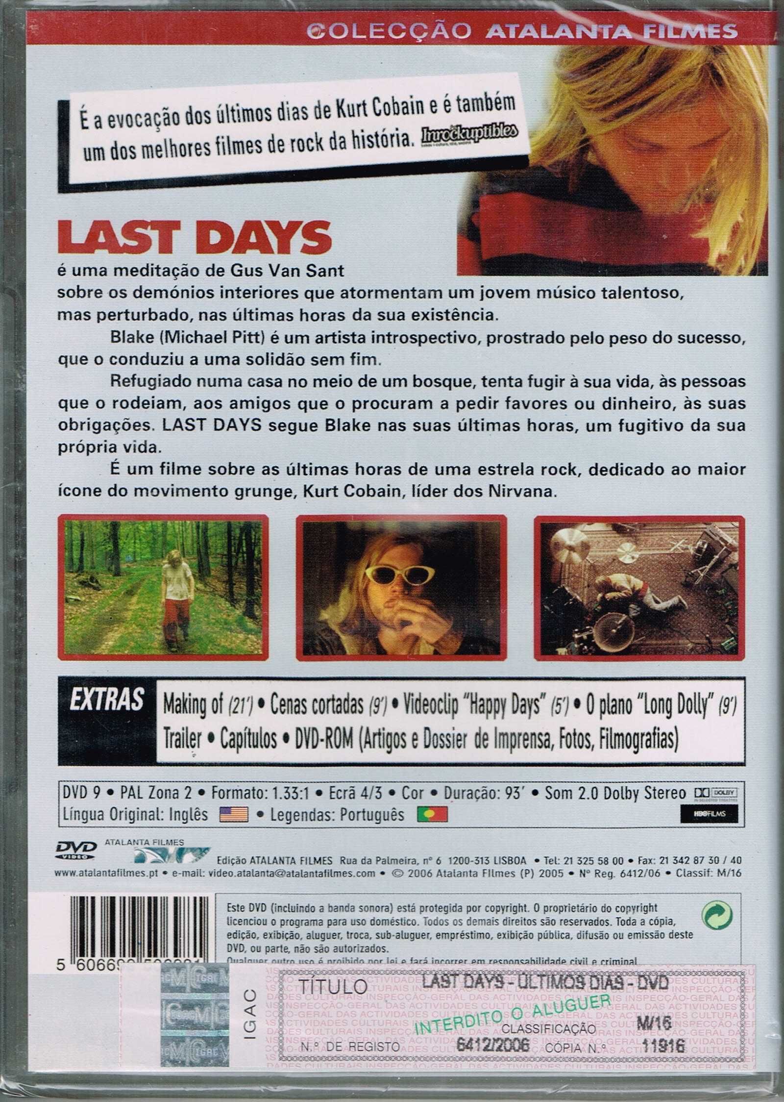 Filme em DVD: Last Days Últimos Dias (GUS VAN SANT) - NOVO! SELADO!