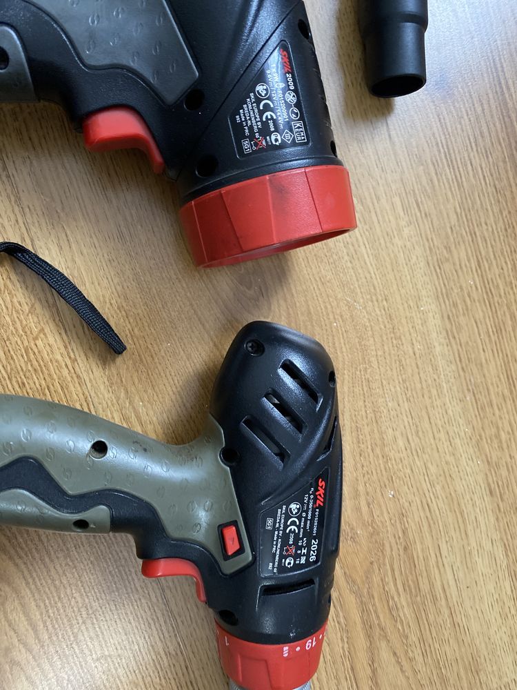 Zestaw Skil wkrętarka latarka pompka torba 12V