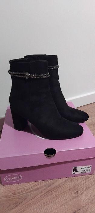 Botki czarne eleganckie 38 graceland raz założone