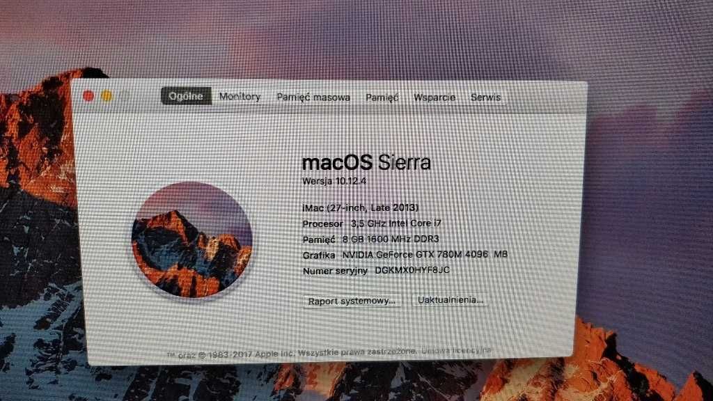 iMac 27' 3,5gHz i7 8GB GTX780 4GB idealny stan