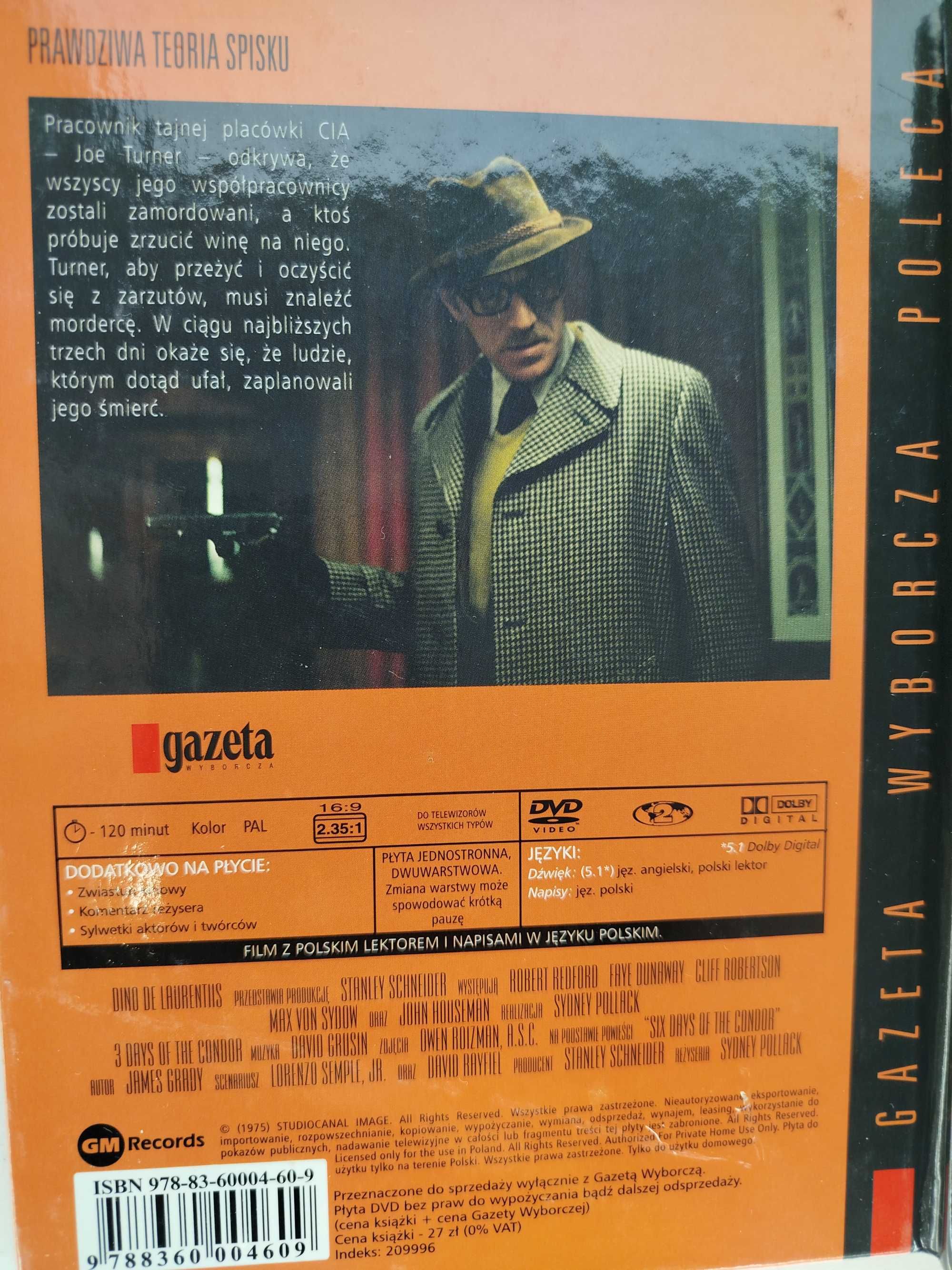 Trzy dni kondora DVD Redford reż Pollack lektor polski Gazeta Wyborcza
