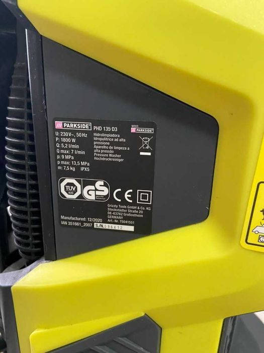 Maquina de Pressão de Água Parkside