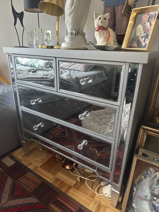 Komoda komódka lustrzana kryształ glamour