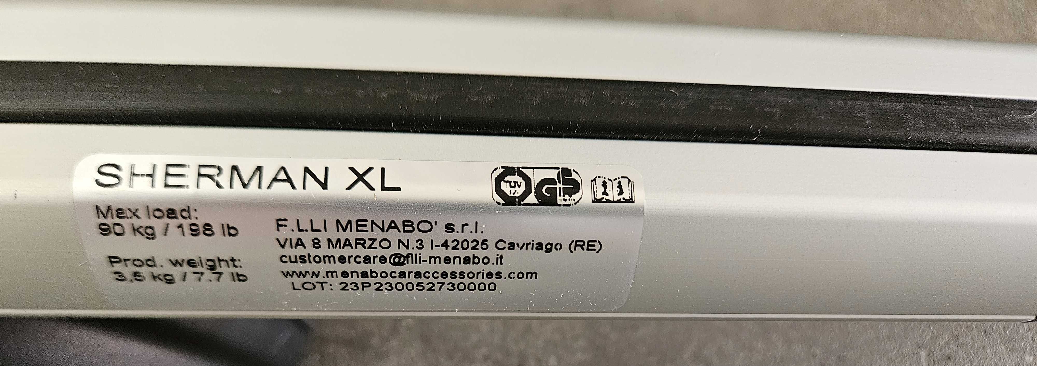Aluminiowy bagaznik na relingi MENABO SHERMAN XL