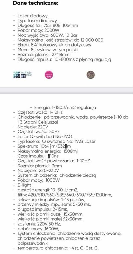 Laser INVINCI 3w1 sprzedaż lub przepisanie leasingu