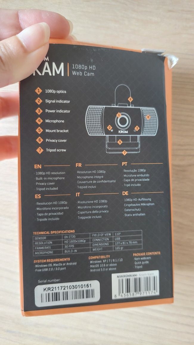 KROM KAM- camara de gaming nova