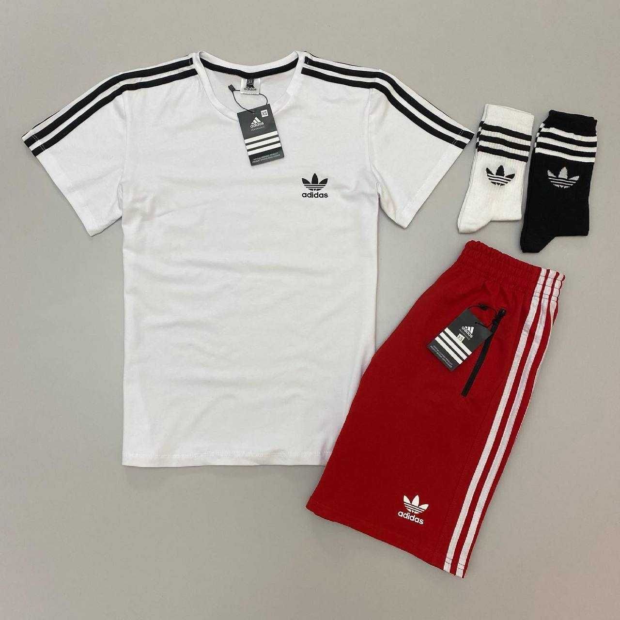 Футболка шорти Adidas спортивний костюм + 2 пари шкарпеток в подарунок