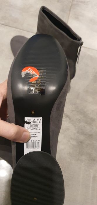 Nowe botki Dorothy Perkins Rozmiar 41 szare kozaki