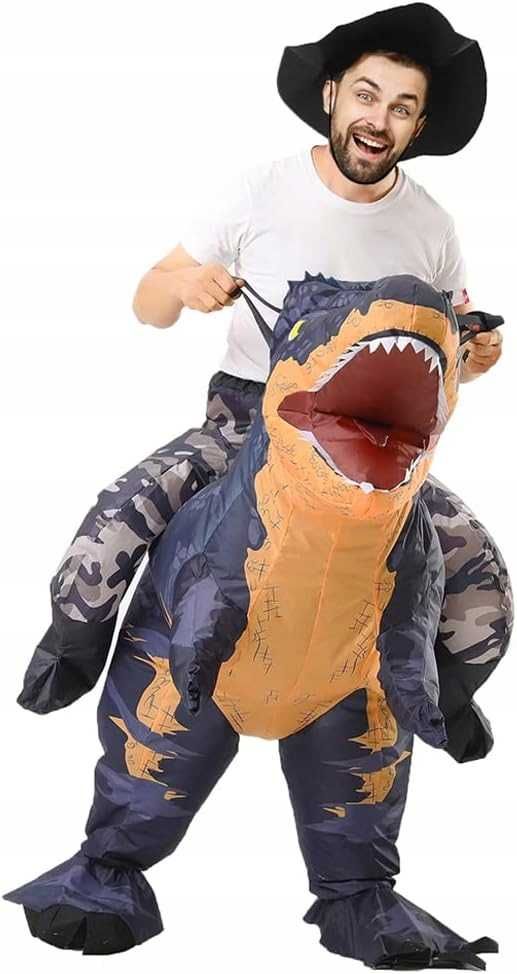 Kostium T-Rex na Dorosłych, Nadmuchiwany, Do Jazdy, na Halloween Q464