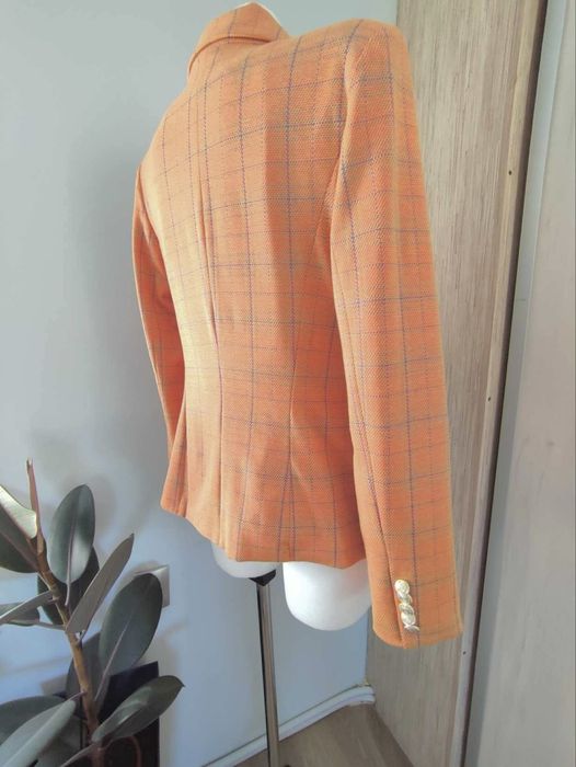 Marynarka damska pomarańczowa w kratkę, Livi, rozmiar  M/38