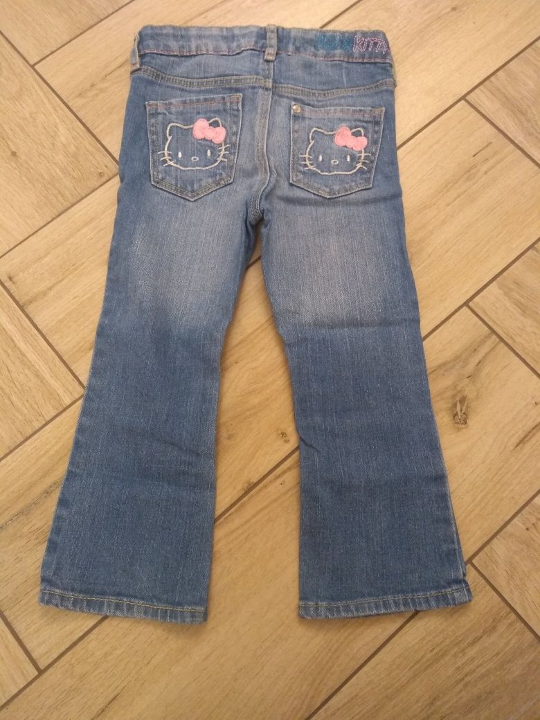 Spodnie jeansy H&M Hello Kity rozmiar 92 dla dziewczynki nadruk