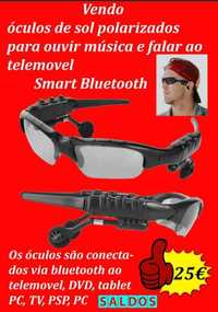Fones de ouvido bluetooth + óculos de sol