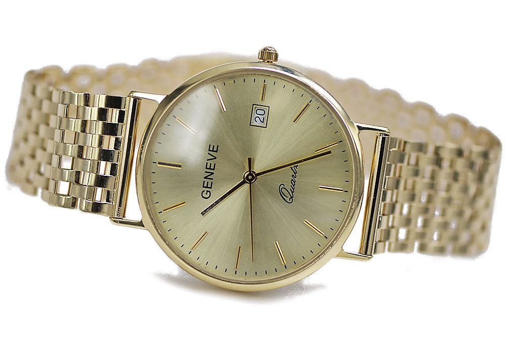 Złoty zegarek męski 14k Geneve mw006y&mbw005y elegancki lekki Gdańsk