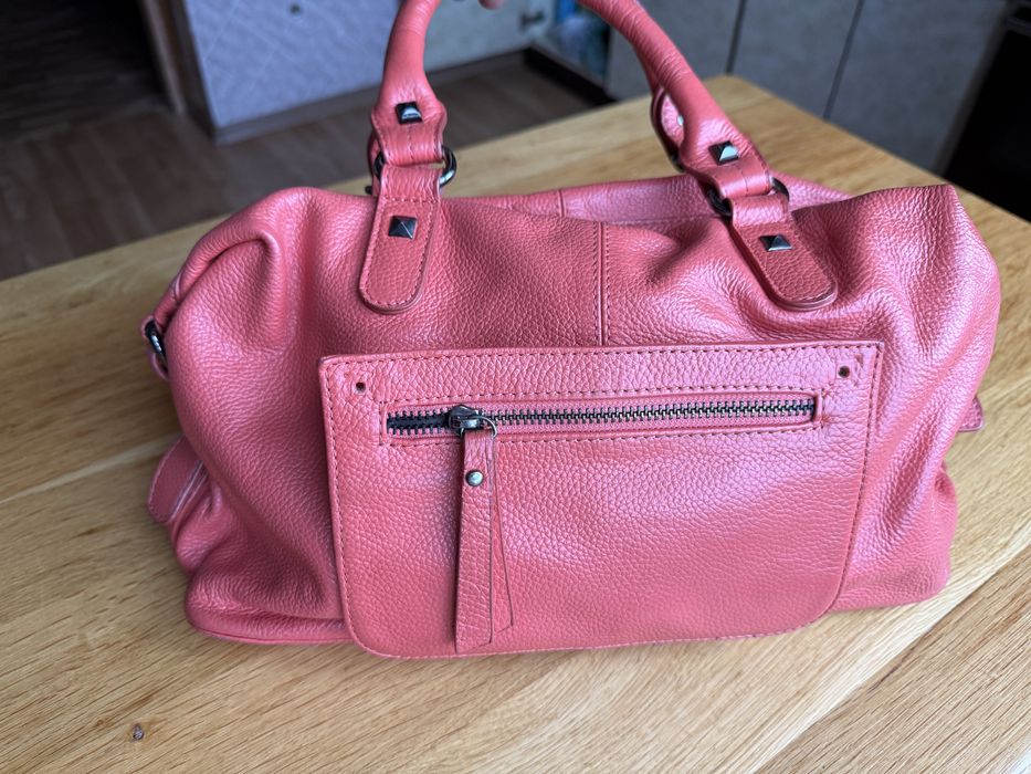 Шкіряна червона сумка