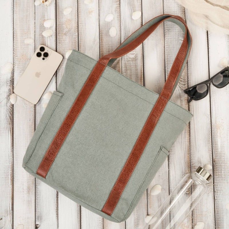 torba damska na ramię shopper duża wegańska materiałowa pojemna