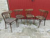 4 gięte drewniane bukowe krzesła thonet FAMEG FMG Radomsko lata 60 prl