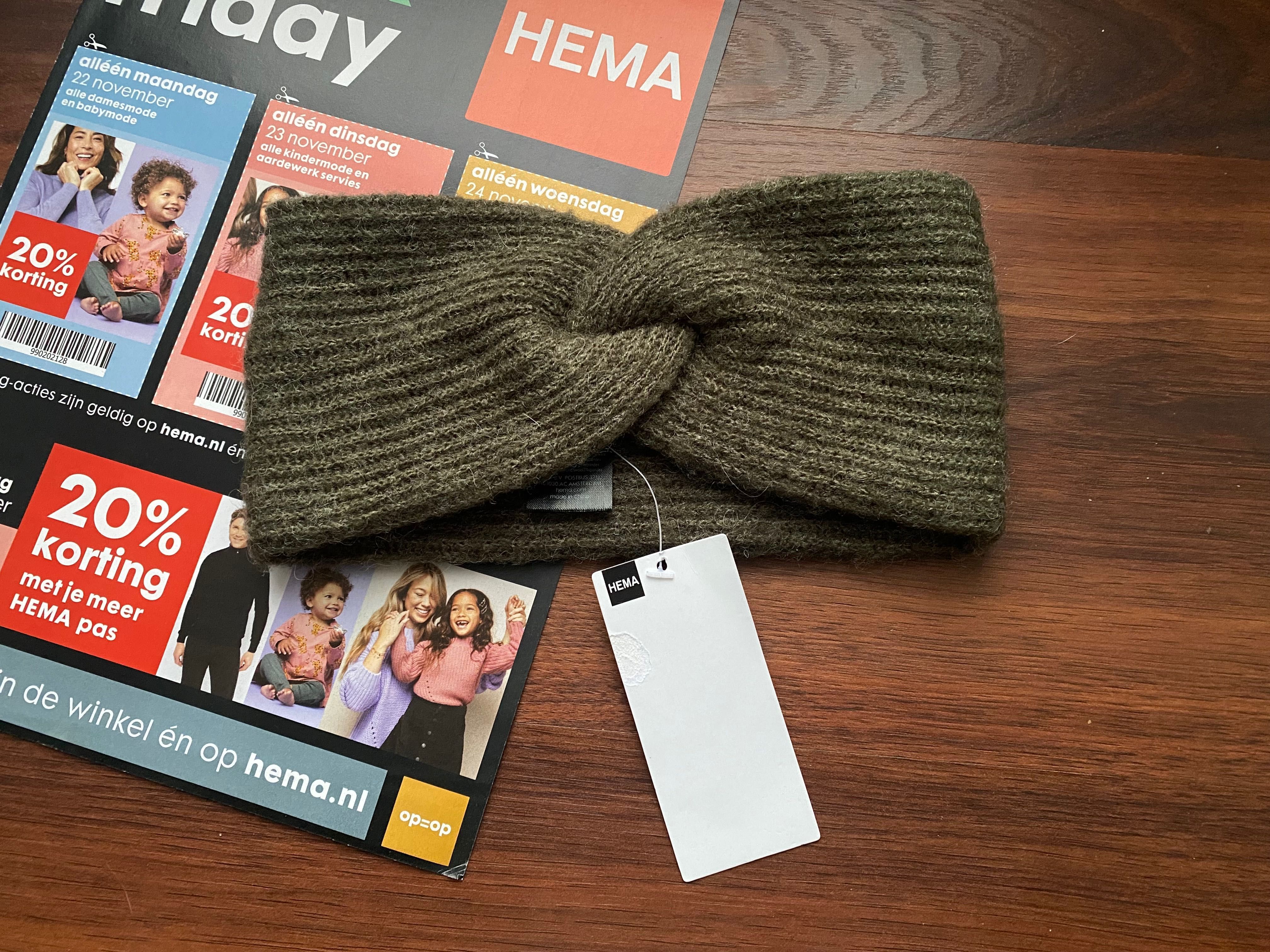 Тепла зелена повʼязка на голову Hema універсальний розмір жіноча шапка