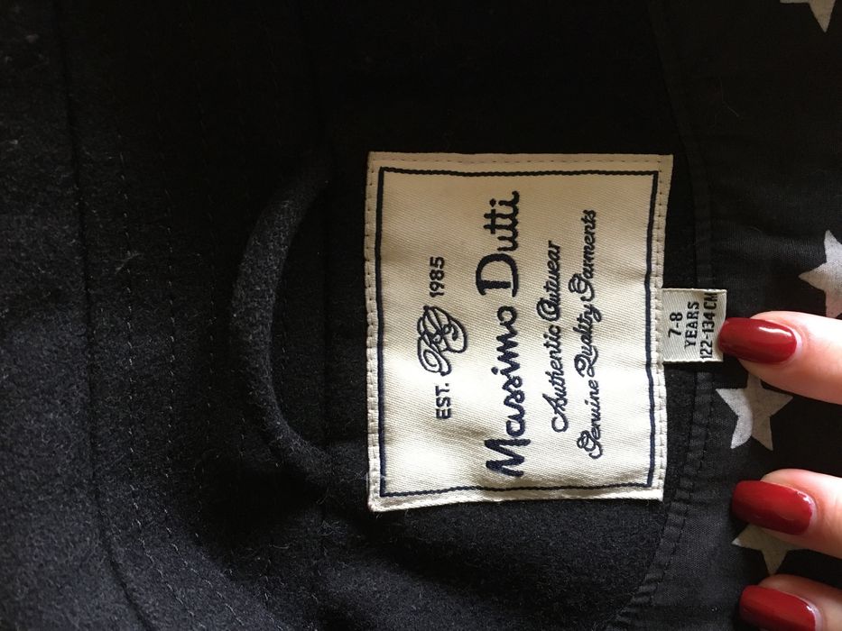 Casaco preto massimo dutti menina 7/8 anos