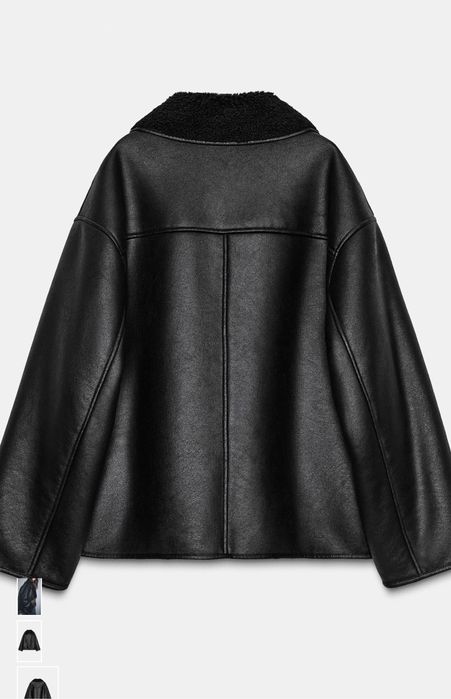 Дублянка Zara чорна дубленка зара