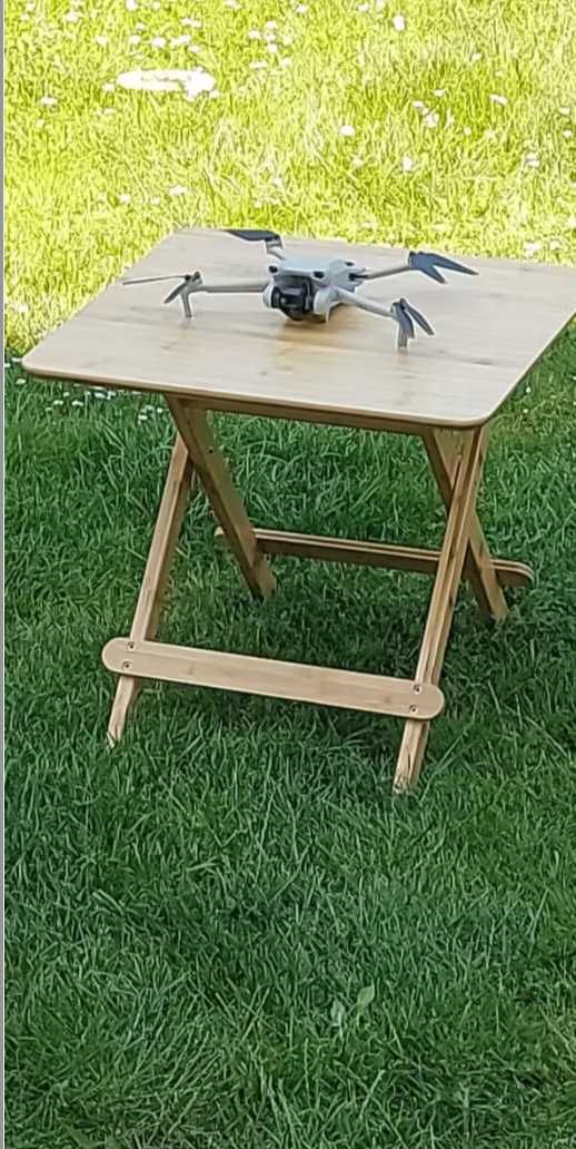 Nowy Składany stolik bambusowy Boho 50x50 cm do Ogrodu Kuchni Balkon