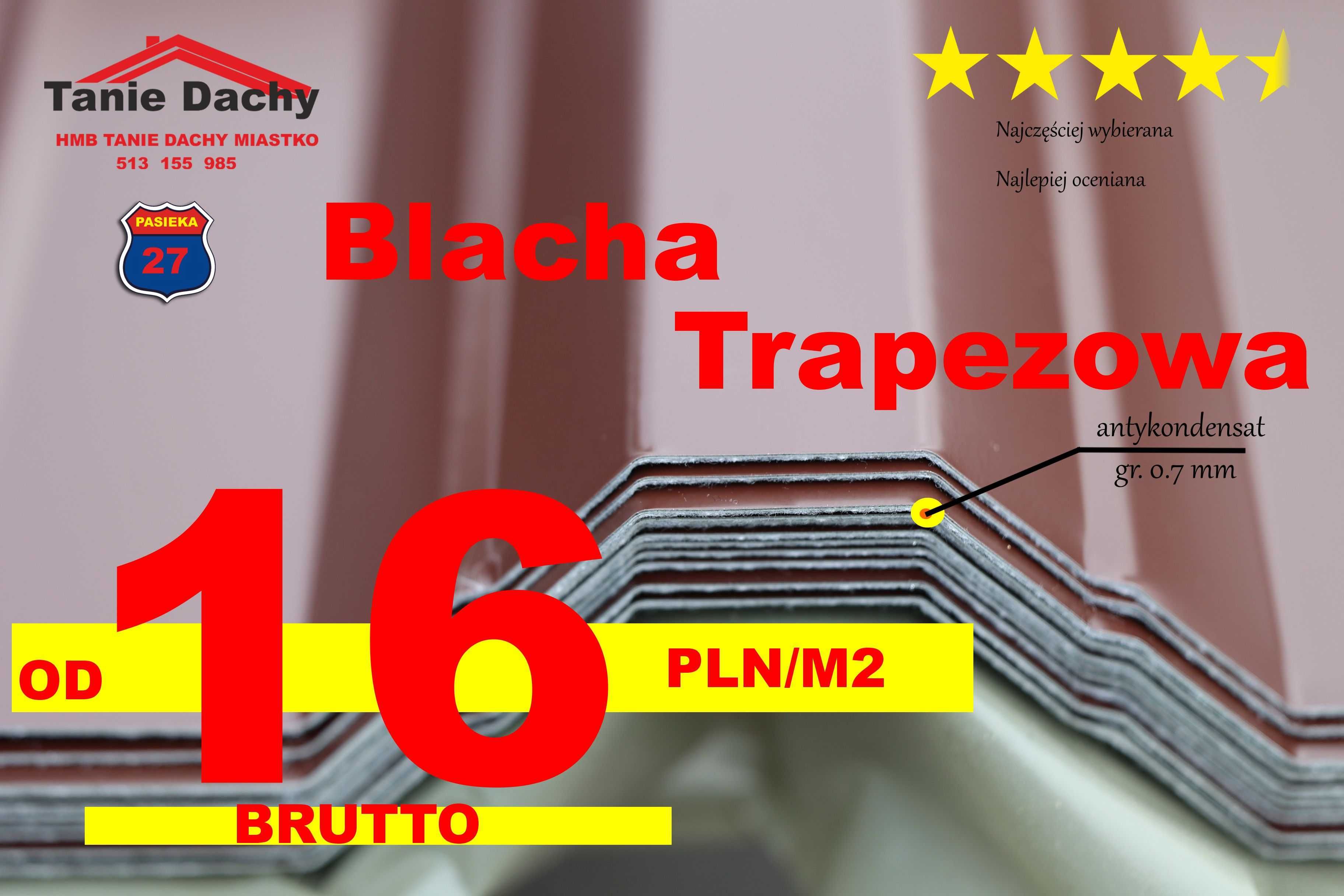 Blacha trapez trapezowa na dach cena brutto