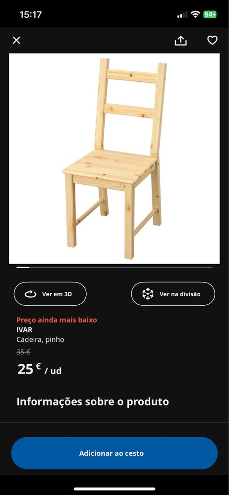 Mesa + 4 Cadeiras IKEA