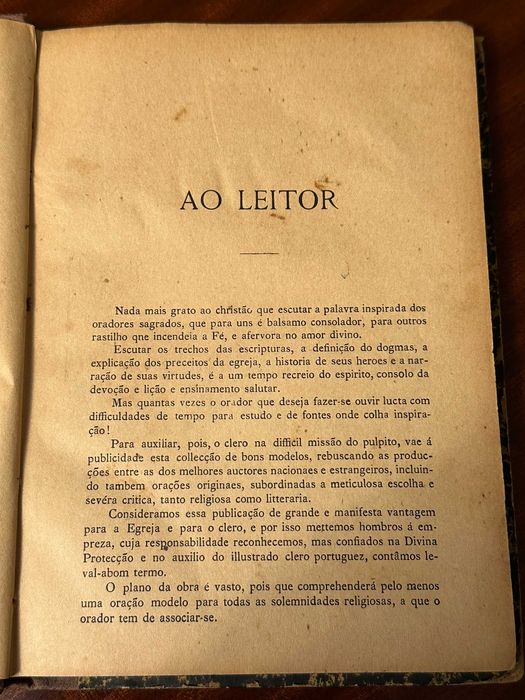 MANUAL DO CLERO 1899 (Bibliotheca do Orador Sagrado)