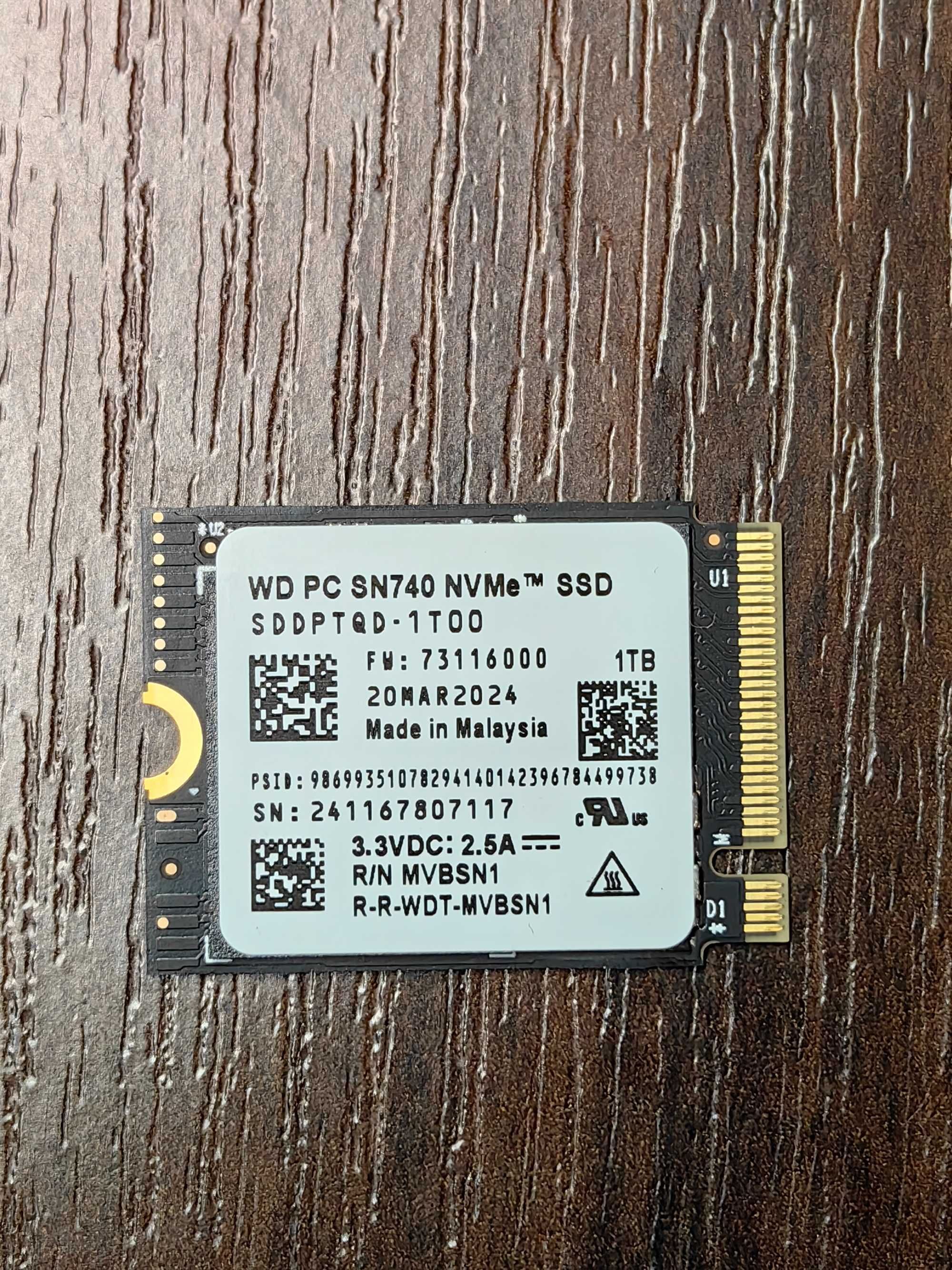 SSD Western Digital PC SN740 1Tb M.2 2230 PCIE Gen4 x4