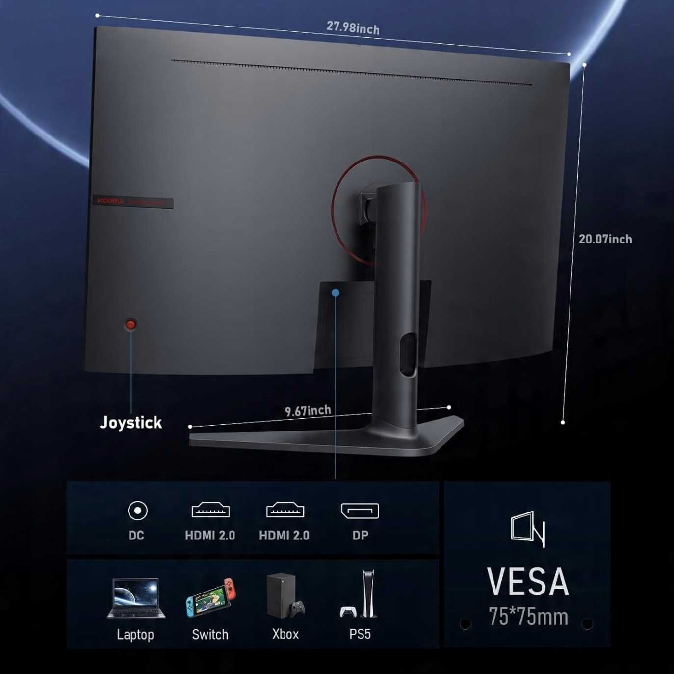 Monitor LED Koorui MG32A4QB 31,5 " 2560 x 1440 px VA 170Hz OUTLET