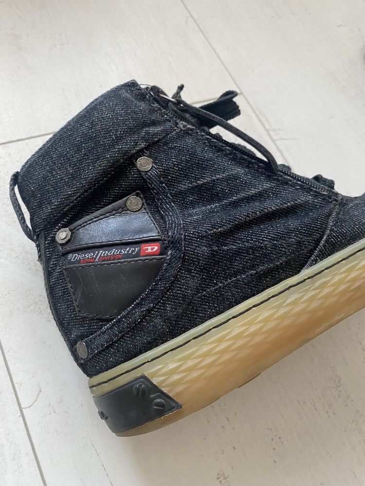 Diesel jeansowe denimowe buty botki sneakersy na koturnie 38