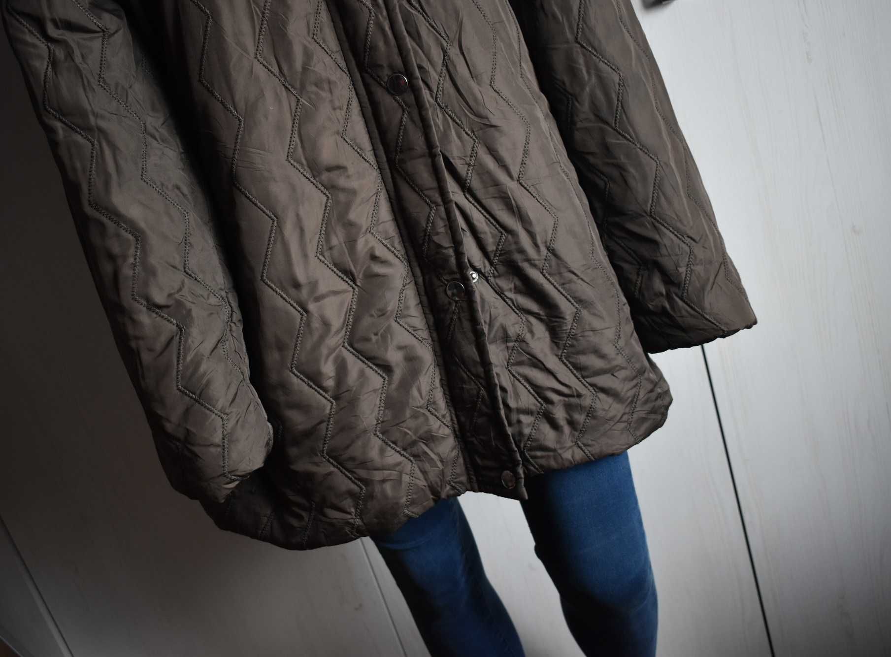 Kurtka zimowa 3XL 46 ocieplana pikowana zimę ciepła prosta elegancka