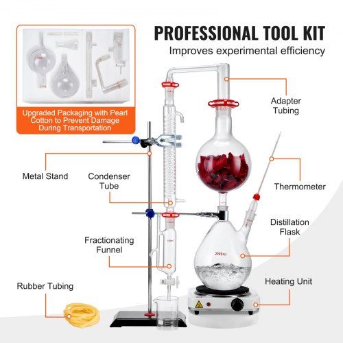 Kit de destilação de óleo essencial , dispositivo de destilação de 2.0