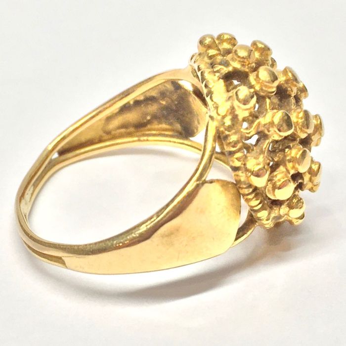 Złoty PIERŚCIONEK 585 14K cudowna AŻUROWA forma r.13