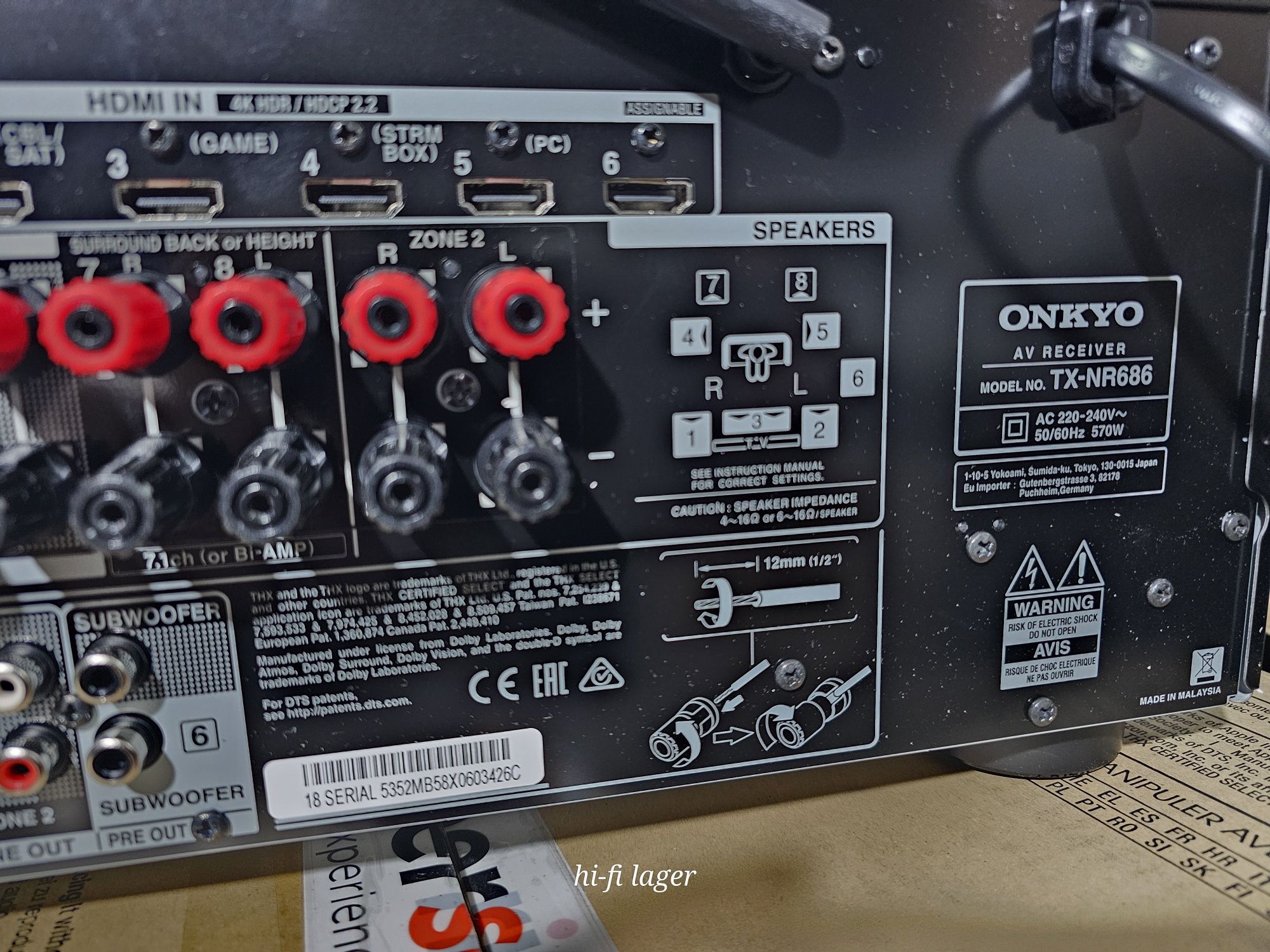 Onkyo tx nr 686 ресівер Новий Bluetooth WiFi ACR 4k HDMI Atmos Vision