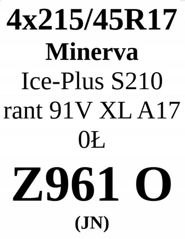 4x 215/45r17 Minerva Ice-Plus S210/91v Jak Nowe
