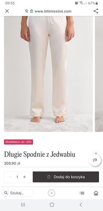 Piżama z Jedwabiu Intimissimi L M.