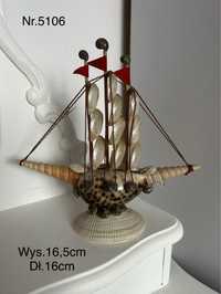 Figurka, statek z muszelek, dekoracja nr.5106