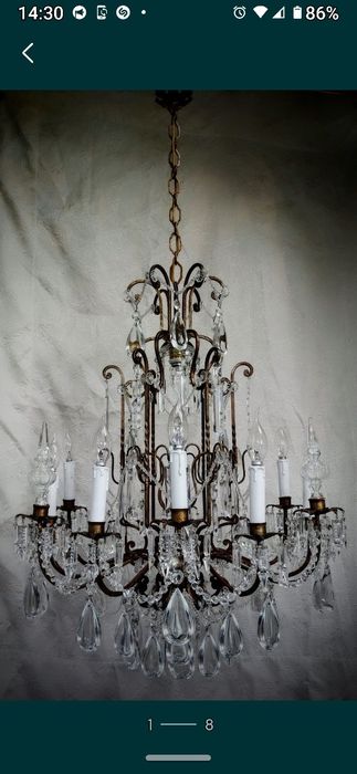 Люстра винтажна кришталева, Франція