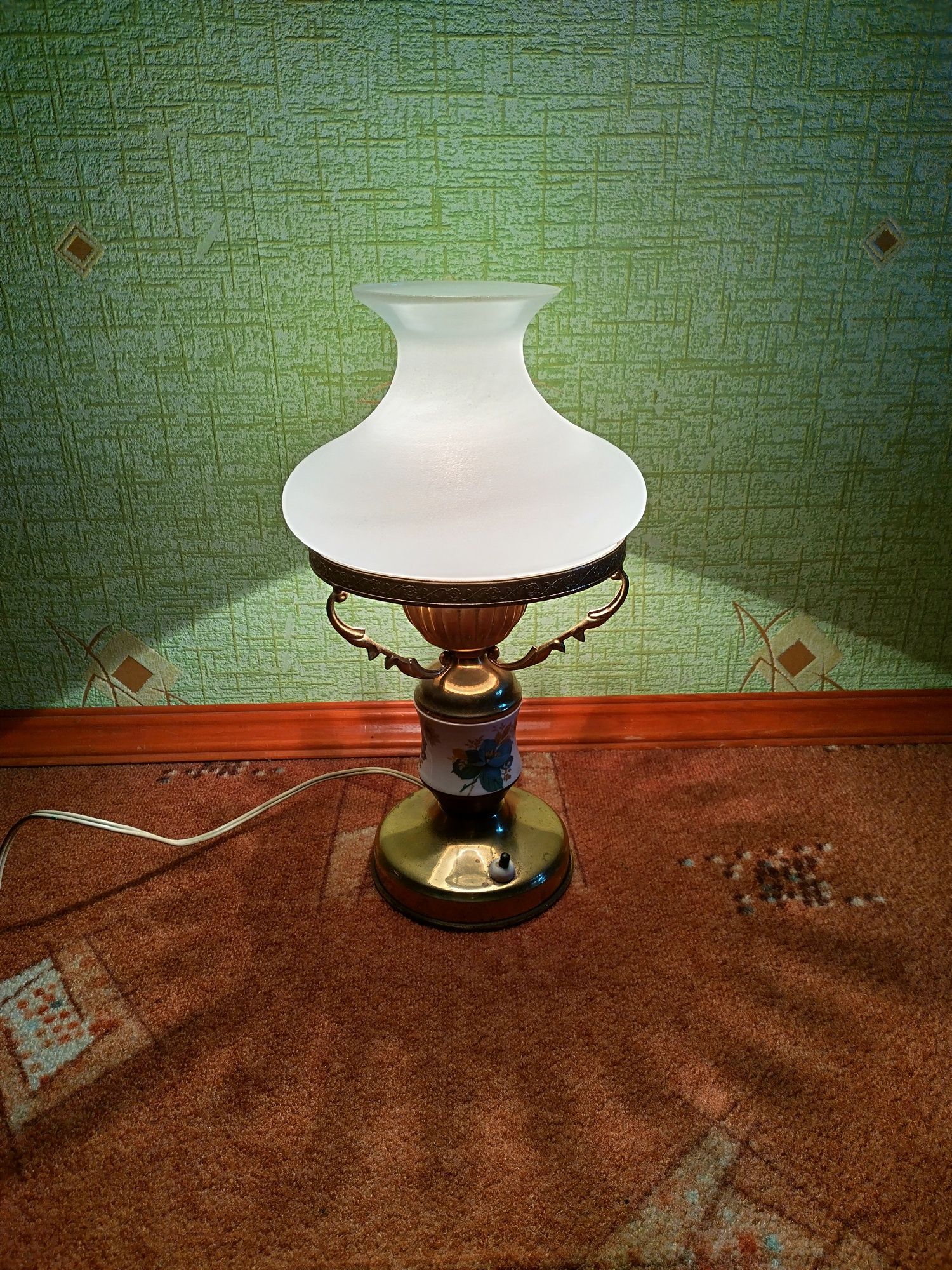 Лампа настільна, світильник прикроватний, нічник, бронза, латунь, СРСР