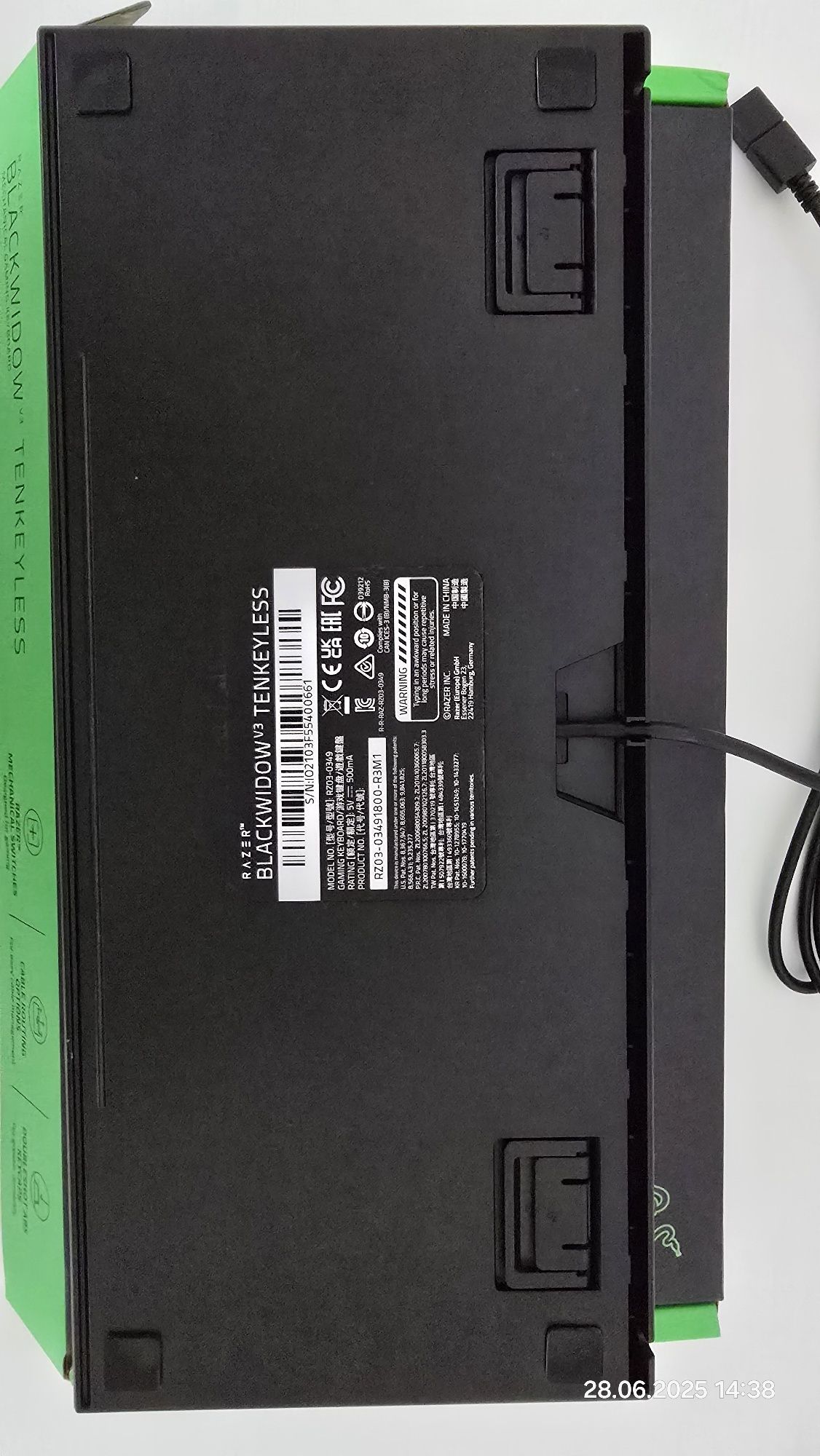 Klawiatura mechaniczna Razer BlackWidow V3 Tenkeyless Yellow Switch