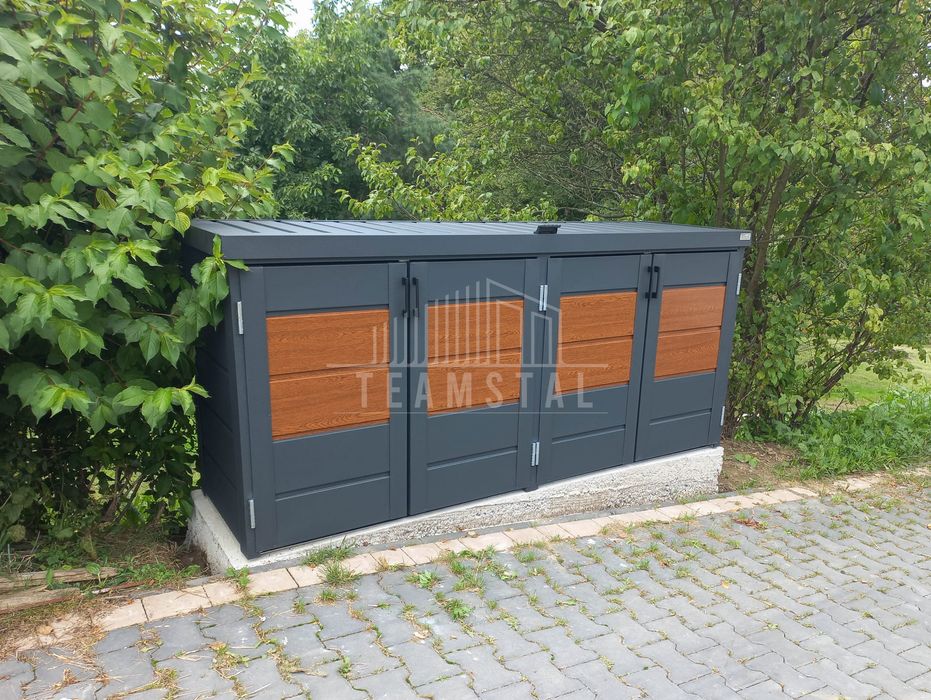 Zabudowa koszy na śmieci obudowa kubłów 235x65x110 cm 4x120L  TS601