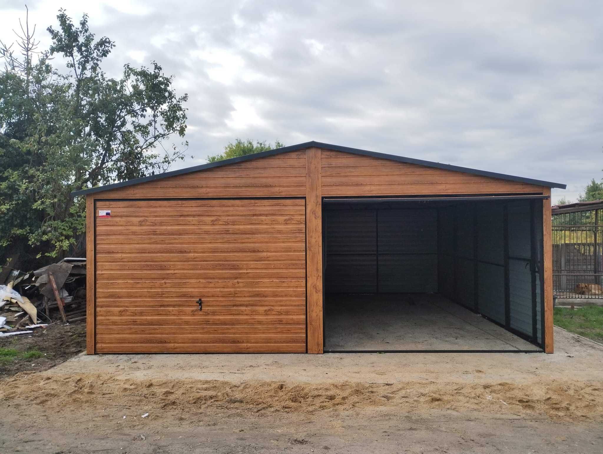 Garaż blaszany drewnopodobny 6x5,blaszaki na wymiar, profil zamknięty