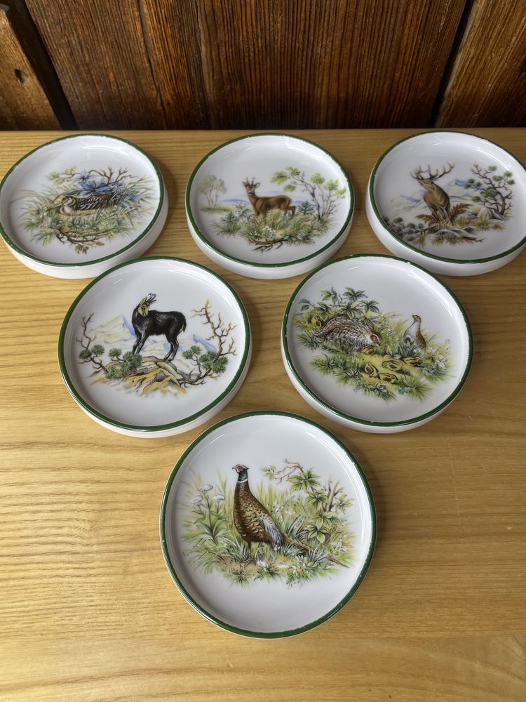 Komplet podstawek pod kubek porcelana myślistwo jeleń łoś A486