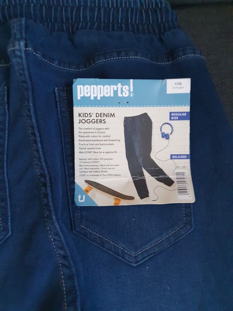 Spodnie joggers jeans rozm. 170