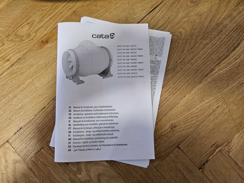 Канальний вентилятор Cata DUCT IN LINE 200/910