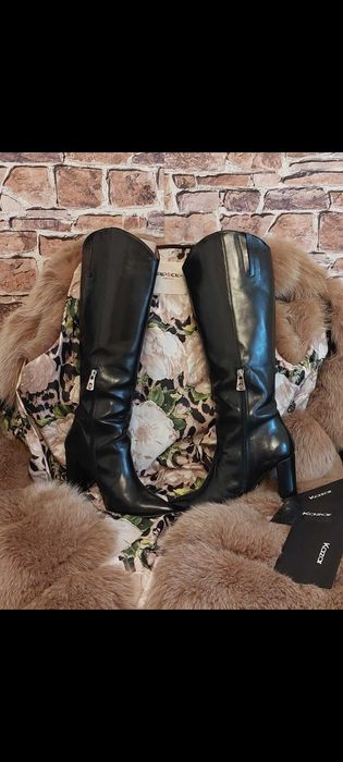 Luksusowe czarne skórzane kozaki z limitowanej serii Marki Kazar