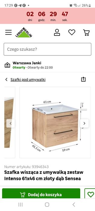 Umywalka łazienkowa 60cm PRETO MIRANO
