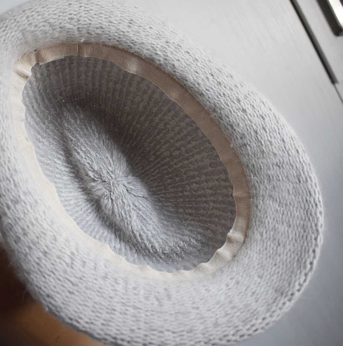 Kapelusz wełniany chapeu-cloche la cloche wełna angora elegancki czapk