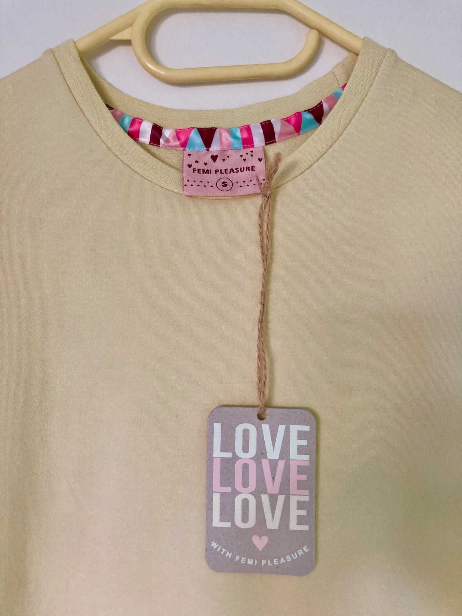 Nowa żółta mini sukienka Femi Pleasure falbanka S surf style